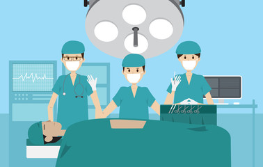 people medical team in modern operating room