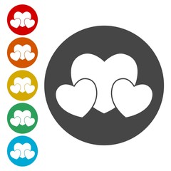 Silhouettes of hearts. Vector illustration