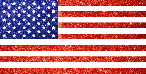 Flag of the United States on the canvas of the starry sky