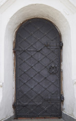 The wooden door of the orthodox church of the seventeenth centur