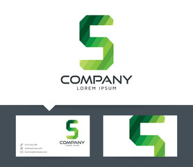 Letter S vector logo and business card template