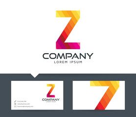 Letter Z vector logo and business card template