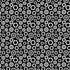 Abstract geometric gear black and white graphic design cog wheel pattern