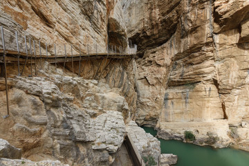 El Caminito del Rey dangerous footpath in canyon