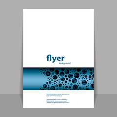 Flyer or Cover Design with Blue Dotted Abstract Pattern