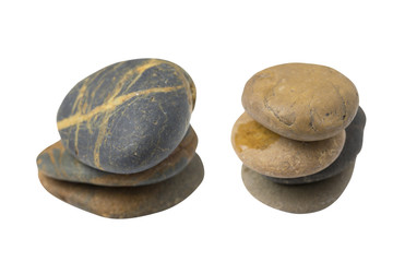 pebble stack on white background