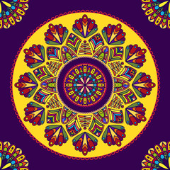 Seamless colorful mandala pattern