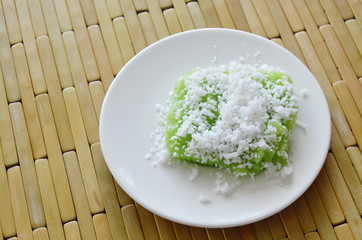 green coconut sweet custard on dish