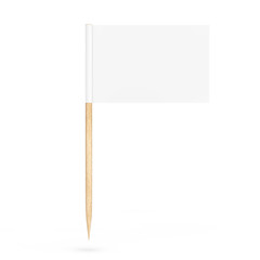 Blank Mini Paper Pointer Flag. 3d Rendering