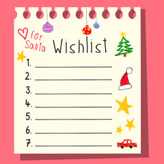 Christmas background with letter to Santa Claus