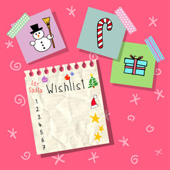 Christmas background with letter to Santa Claus