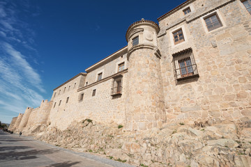 Fototapeta na wymiar Scenic medieval city walls of Avila on a sunny day, Spain.