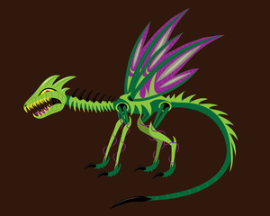 Green dragon alien similar to an insect