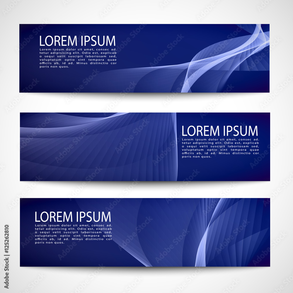 Wall mural abstract header white wave blue background vector design