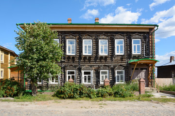 Tomsk, an ancient wooden house