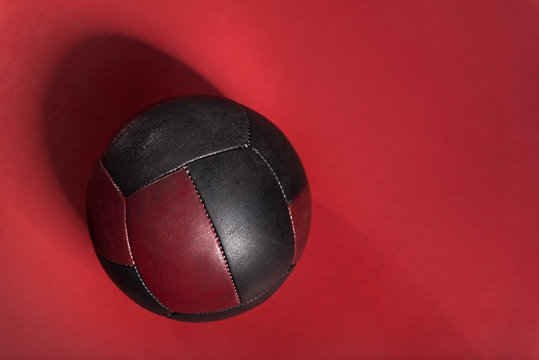 Top view of leather fitness ball