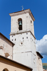 Fototapeta na wymiar Norcia, Italy - August 17, 2014: Norcia's Cathedral of San Bened