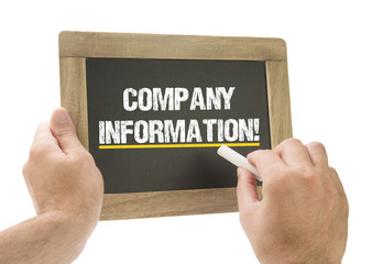 Company Information Hand writing on chalkboard