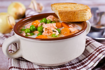 Fish soup with vegetables