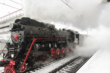 Steam locomotive rushes