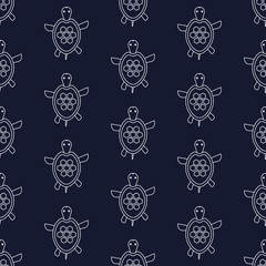 Nautical pattern with turtles, Nautical pattern with turtles, seamless vector illustration