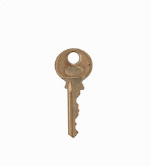 old keys on a white background.