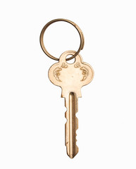 old keys on a white background.