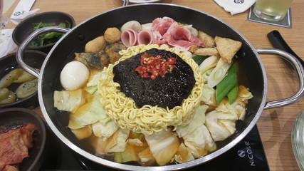 Tokpokki is a traditional Korean food, hot pot style.