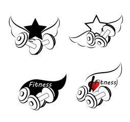 Set of various sports and fitness logo i