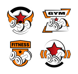 Set of various sports and fitness logo