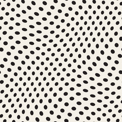 Vector Seamless Irregular Polka Dots Distorted Pattern