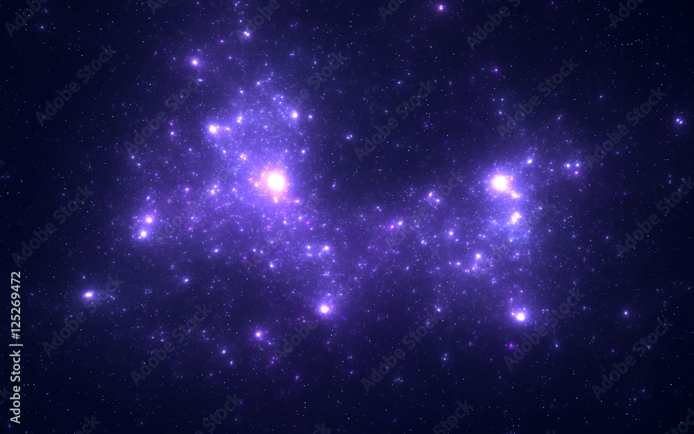 Wall mural deep space nebula with stars.