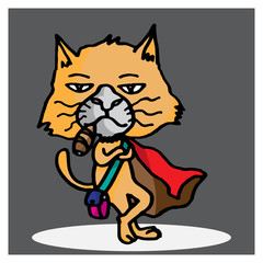 cute abstract cat cartoon vector character