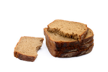 Fototapeta na wymiar Sliced rye bread isolated on white background