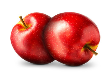 Group of red apple on white background.