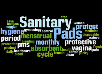 Sanitary Pads, word cloud concept 2
