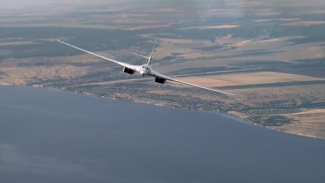 the Tu-160 bomber shakes his wings