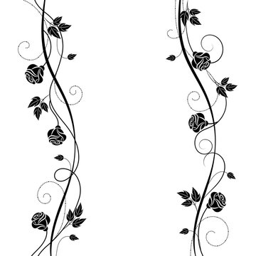 Simple floral background in black and white