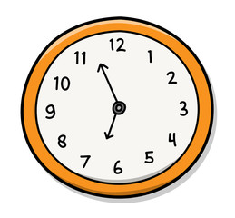 Wall Clock. A hand drawn vector illustration of a wall clock.
