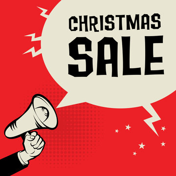 Megaphone Hand, business concept with text Christmas Sale