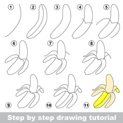 Drawing tutorial. Banana.