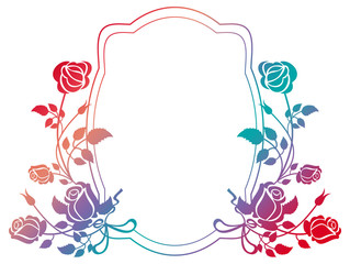 Beautiful gradient frame with roses.