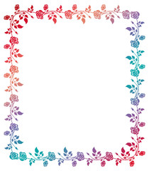 Beautiful gradient frame with roses.
