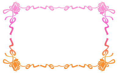 Naklejka premium Beautiful gradient frame with roses.