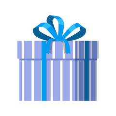 Blue Gift Box with Blue Ribbon