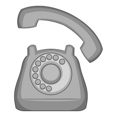 Phone icon. Gray monochrome illustration of phone vector icon for web design