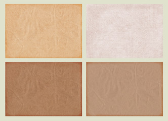 Set of brown backgrounds, vintage textures, pencil hatching, old paper and kraft
