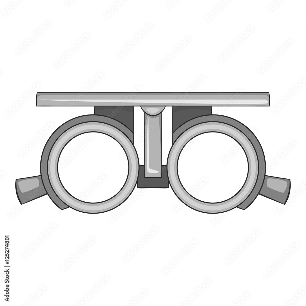 Poster frame for checking vision icon. gray monochrome illustration of frame for cheking vision vector icon