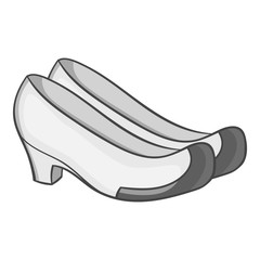 Korean traditional shoes icon. Gray monochrome illustration of shoes vector icon for web design