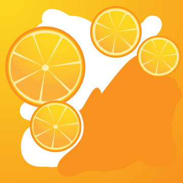 Orange Squirt A Stream Of Juice . Background For Banners ,labels, And Websites.Vector Illustration.